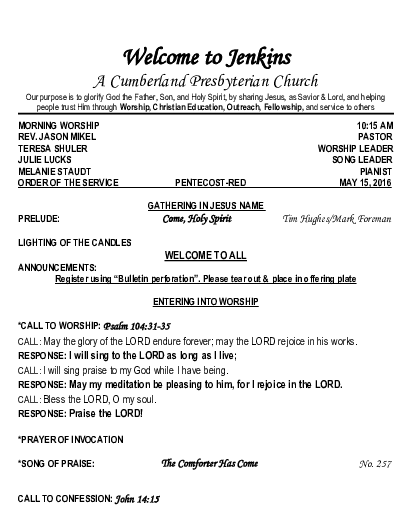 05/15/2016 Weekly Newsletter containing sermon Romans 8:31-32, Jeremiah 20:11, Deuteronomy 8:38-39 If God Is For Us, Who Can Be Against Us?