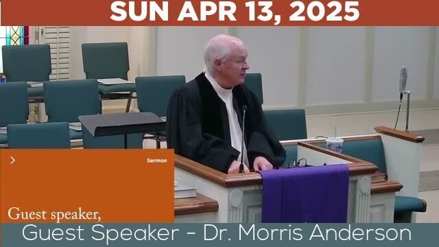 04/13/2025 Video recording of Guest Speaker - Dr. Morris Anderson